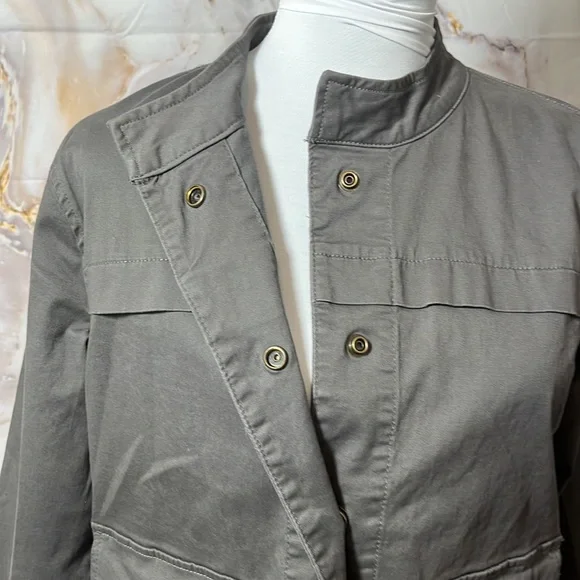 Sanctuary Los Angeles Charcoal Gray Lightweight Jacket with Pockets Button Up S - Picture 4 of 13